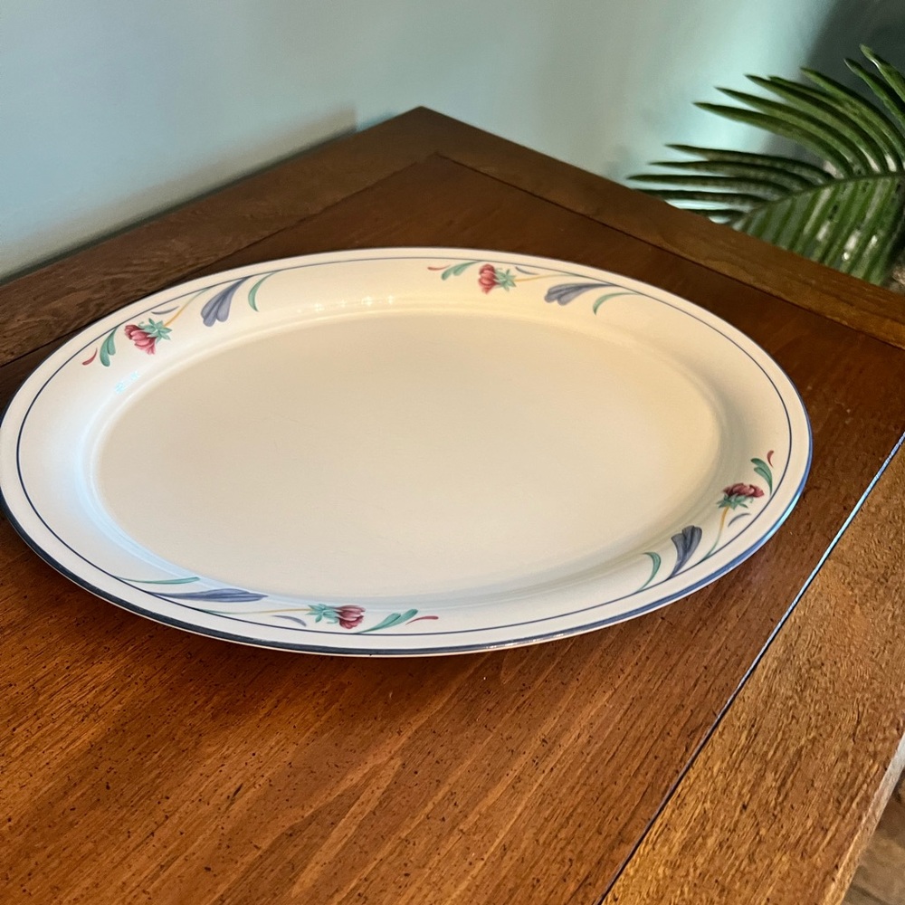 Lenox Poppies on Blue Oval serving platter